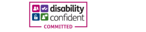 Disability Confident Logo, with the 'committed' stamp at the bottom